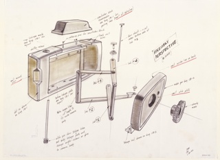 Drawing, Assembly Perspective for Polaroid Automatic 100