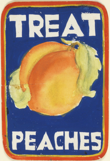 Drawing, Product Label for Treat Peaches, Swift and Co.