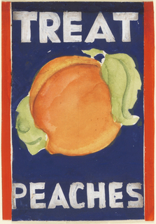 Drawing, Product Label for Treat Peaches, Swift and Co.