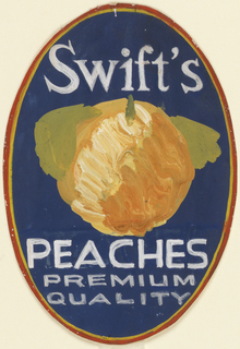 Drawing, Product Label for Treat Peaches, Swift and Co.