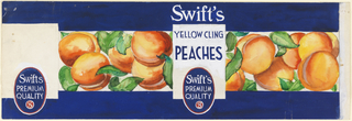 Drawing, Package Label for Yellow Cling Peaches, Swift and Co.