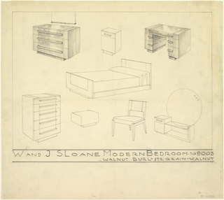 Drawing, Designs for Modern Bedroom Suite No. 9003