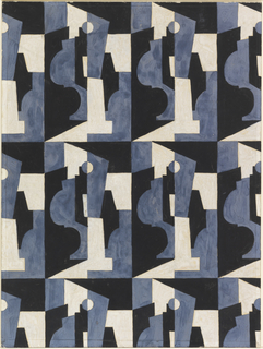 Drawing, Textile Design: Cubist Forms in Blue