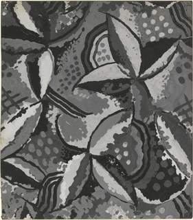 Drawing, Carpet Design: Stylized Flowers, Gray