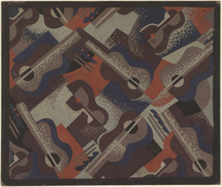 Drawing, Design for Carpet: Guitars and Cocktail Glasses for Radio City Music Hall, 1260 Sixth Avenue, New York, NY