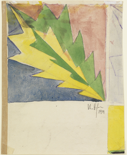 Drawing, Design for a Textile with Stylized Leaf