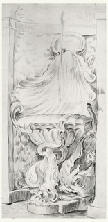 Drawing, Design for Fountain in Niche