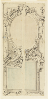 Drawing, Design for a Panel with Two Mirrors