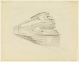 Drawing, Rendering of K4s Class Locomotive with Final Placement of Winged Keystone Logo, for Pennsylvania Railroad