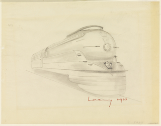 Drawing, Design for Placement of Pennsylvania Railroad Keystone Logo on K4s Class Locomotive, Pennsylvania Railroad