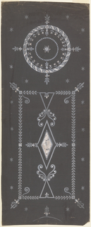 Drawing, Design for Woven Corner with Neoclassical Motifs