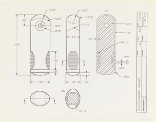 Drawing, Design for Universal Handle, Straight