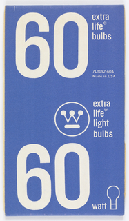 Print, 60 Watt Extra Life Bulbs