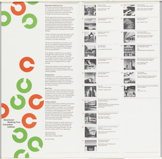 Print, Brochure for Visitors Center, Downtown Walking Tour, Columbus, Indiana