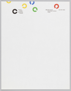 Print, Visitors Center Columbus, Indiana, Letterhead