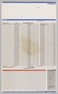 Print, Design for Citibank Bank Statement