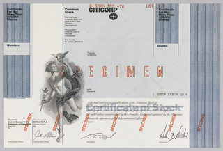 Print, Citibank Stock Certificate Design