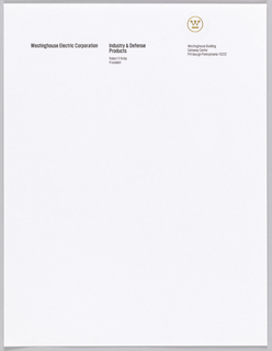 Print, Westinghouse Letterhead