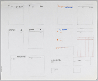 Drawing, Design for Citibank/Citicorp Stationery