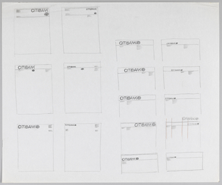 Drawing, Design for Citibank/Citicorp Stationery