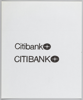 Drawing, Design for Citibank logo and nameplate