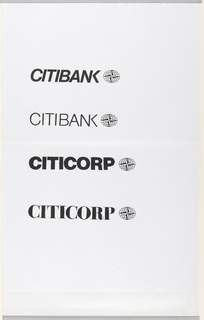 Drawing, Designs for Citibank/Citicorp Logos and Logotype