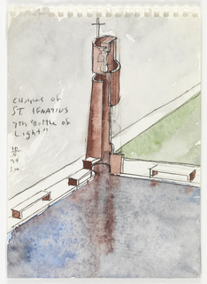 Drawing, Exterior view of the Chapel of St. Ignatius, Seattle University: Bottle of Light