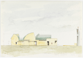 Drawing, Exterior View of the Chapel of St. Ignatius, Seattle University:  West Elevation