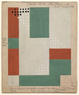 Drawing, Design for Hooked Rug with Geometric Pattern