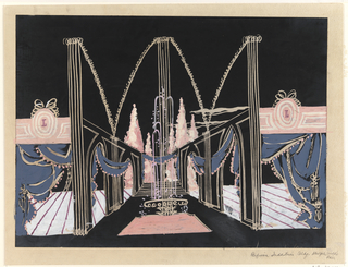 Drawing, Design for Entrance Hall, Perfume Industries Building, New York World's Fair 1939–40