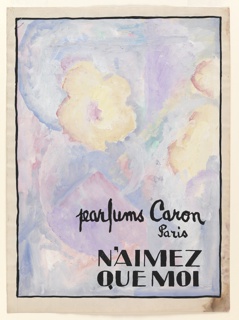 Drawing, Design for Advertisement: N'Aimez Que Moi by Parfums Caron, Paris