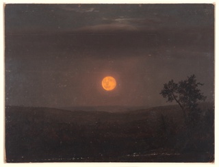 Drawing, Moonlight, Church's farm