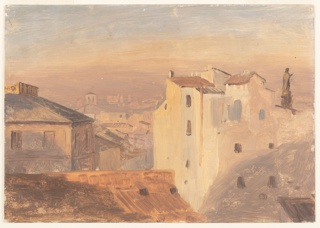 Drawing, Rooftops, Rome, Italy