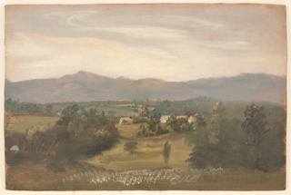 Drawing, The Catskill Mountains from the Village of Catskill, New York