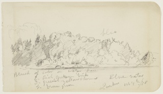 Drawing, Wooded Shore, Quakish Lake, Maine