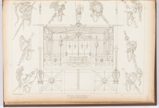 Print, Salle éxécuté au Chateau Malmaison (Room Designed for Chateau Malmaison), plate 55, in Recueil de decorations interieures (Collection of Interior Decorations)