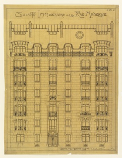 Drawing, Front Elevation of Building No. 6, Immeubles Agar
