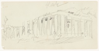 Drawing, The Parthenon Lighted at Night, Athens, Greece