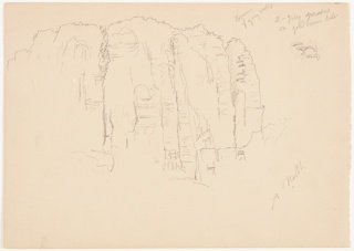 Drawing, Cliffs and Pinnacles, Petra, Jordan