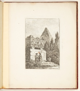 Print, Figures in a Landscape with a Pyramid