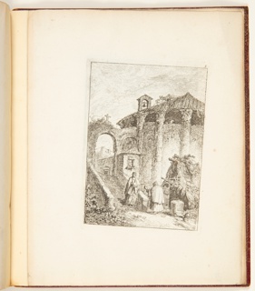 Print, Figures in a Landscape with Buildings