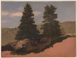 Drawing, Two Pine Trees, Mt. Desert Island, Maine