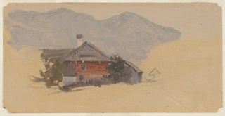 Drawing, House in Berchtesgaden, Bavaria (Germany)