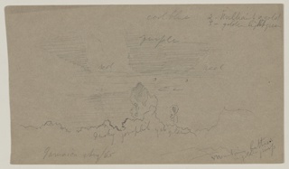 Drawing, Sunset with Sunbeams, Jamaica