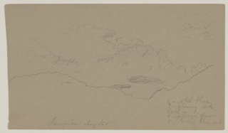 Drawing, Mountain Ridge with Clouds, Jamaica