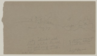 Drawing, Mountain Ridge with Clouds, Jamaica
