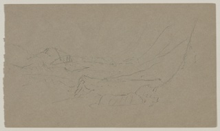 Drawing, Sunset in a Mountain Valley, Jamaica