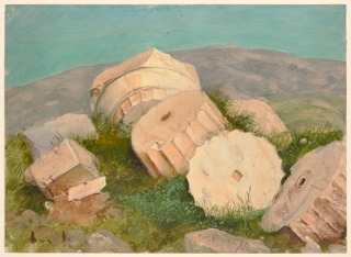 Drawing, Broken Column of the Parthenon, Athens