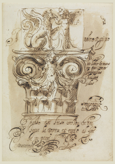 Drawing, Design for a Capital