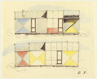 Drawing, Two Elevations of the Architect's Own Studio, Wellfleet, MA